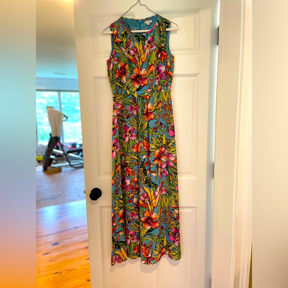 Talbots Turquoise Floral Maxi Dress